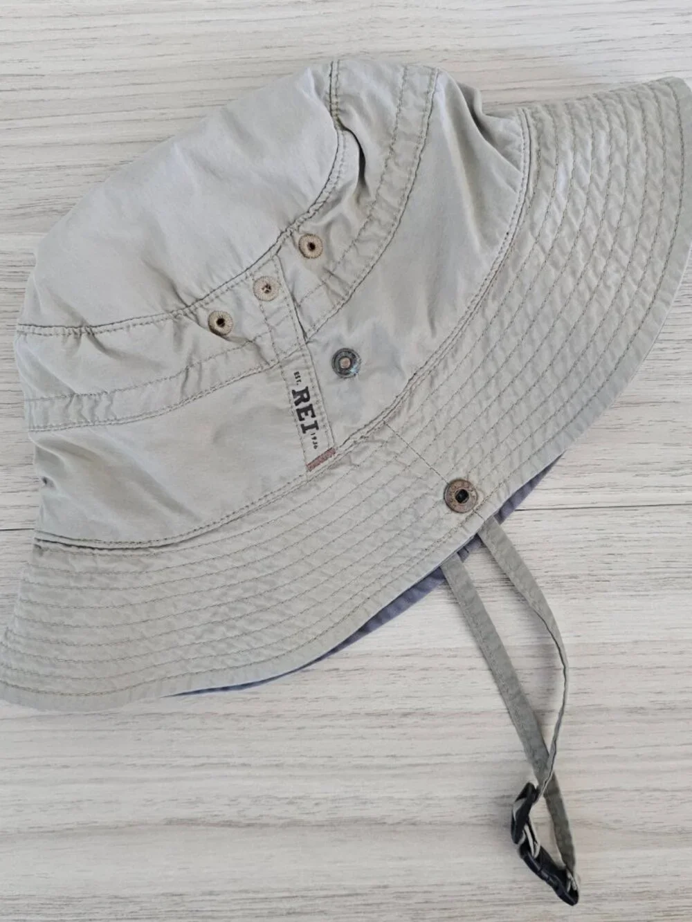 REI Kids 7-14Y Sun Hat Bucket Boonie Snap Brim Chin Strap